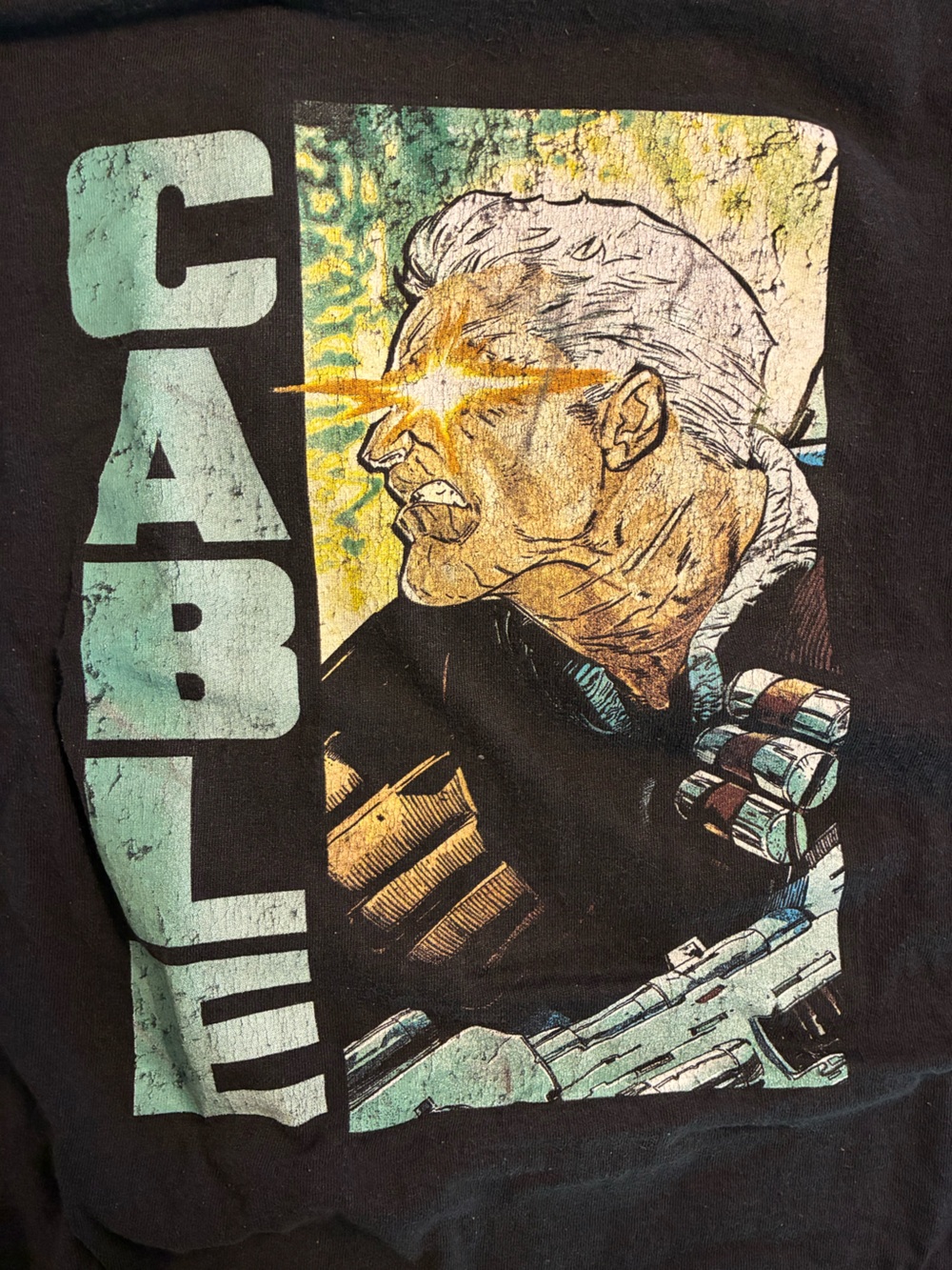 Marvel Cable Men’s T Shirt Size 3XL Short Sleeve Crew Neck Black Graphic Tee
